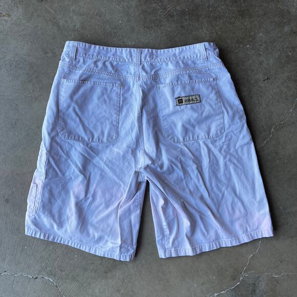 VINTAGE RESULT SHORTS Y2K CARGO WHITE BAGGY SUMMER FITS 37 - Picture 2 of 6